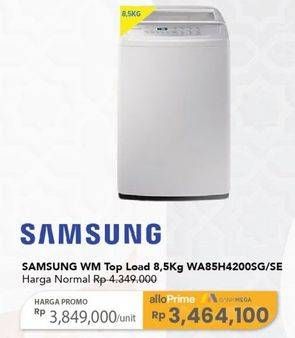 Promo Harga Samsung WA85H4200SG/SE Mesin Cuci Top Loading  - Carrefour