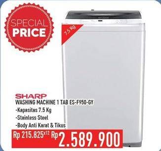 Promo Harga SHARP ES-F950P-GY | Washing Machine  - Hypermart