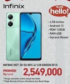 Promo Harga Infinix Hot 20 5G NFC Smartphone 4GB + 128GB  - Carrefour