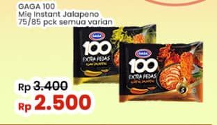 Promo Harga Gaga 100 Extra Pedas Kuah Jalapeno, Goreng Jalapeno 75 gr - Indomaret