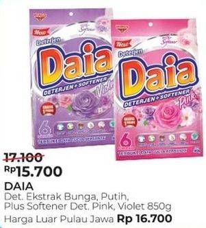 Promo Harga DAIA Deterjen Bubuk Ekstrak Bunga, Softener Pink, Violet, Putih 850 gr - Alfamart