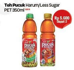 Promo Harga TEH PUCUK HARUM Minuman Teh Original, Less Sugar per 2 botol 350 ml - Carrefour