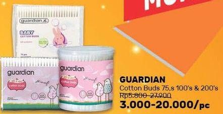 Promo Harga GUARDIAN Cotton Buds 75s, 100s & 200s  - Guardian