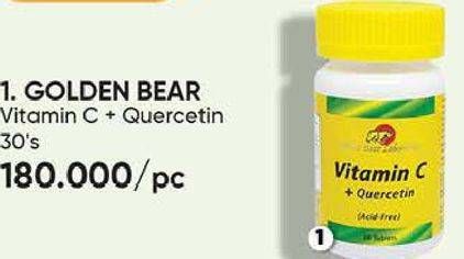 Promo Harga GOLDEN BEAR Vitamin C + Quercetin 30 pcs - Guardian