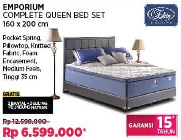 Promo Harga Elite Emporium Complete Queen Bed Set 160 X 200 Cm  - COURTS