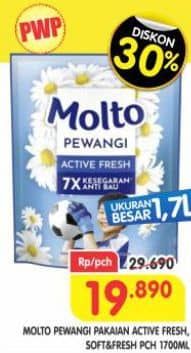 Promo Harga Molto Pewangi Active Fresh, Hijab Soft Fresh 1700 ml - Superindo