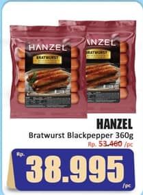 Promo Harga Hanzel Bratwurst Blackpepper 360 gr - Hari Hari