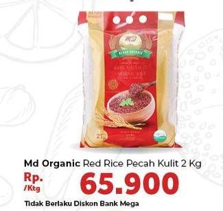 Promo Harga MD Beras Organic Red Rice Pecah Kulit 2 kg - Carrefour