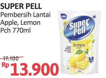 Promo Harga Super Pell Pembersih Lantai Fresh Apple, Lemon Ginger 770 ml - Alfamidi