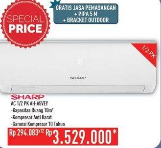 Promo Harga SHARP AH-A5VEY | AC 1/2PK  - Hypermart