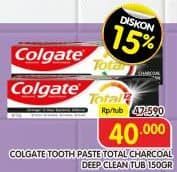 Promo Harga Colgate Toothpaste Total Charcoal Deep Clean 150 gr - Superindo