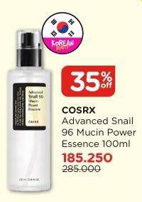 Promo Harga COSRX Advance Snail 96 Mucin Power Essence 100 ml - Watsons