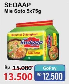 Promo Harga Sedaap Mie Kuah Soto per 5 pcs 75 gr - Alfamart