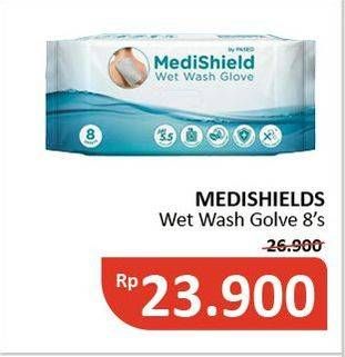 Promo Harga PASEO MediShield Wet Wash Gloves 8 sheet - Alfamidi