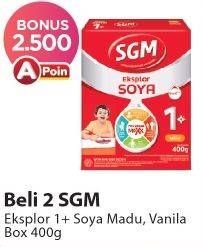 Promo Harga SGM Eksplor Soya 1-5 Susu Pertumbuhan Madu, Vanila 400 gr - Alfamart