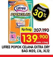 Promo Harga Lifree Popok Celana Ekstra Serap M20, L16, XL12 12 pcs - Superindo