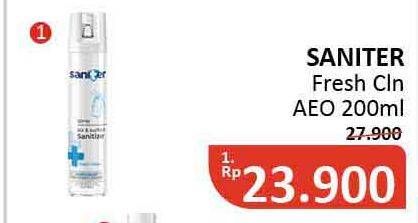Promo Harga SANITER Air & Surface Sanitizer Aerosol Fresh Clean 200 ml - Alfamidi