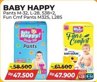 Promo Harga Baby Happy Body Fit Pants M32, L28, S38+2 28 pcs - Alfamart