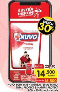 Promo Harga NUVO Body Wash Nature Protect, Total Protect 450 ml - Superindo