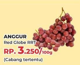 Promo Harga Anggur Red Globe RRT per 100 gr - Yogya