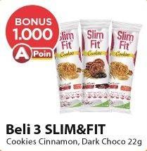 Promo Harga SLIM & FIT Cookies Raisin Cinnamon, Dark Chocolate 22 gr - Alfamart