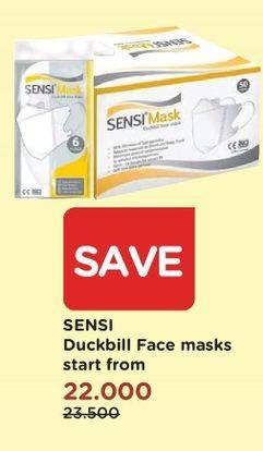 Promo Harga SENSI Mask Duckbill  - Watsons