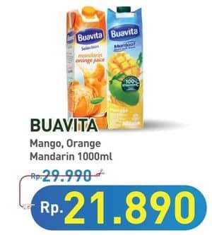 Promo Harga Buavita Fresh Juice Mango, Orange 1000 ml - Hypermart