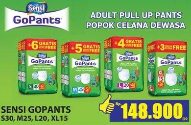 Promo Harga Sensi GoPants Adult Diapers S30+6, M25+5, L20+4, XL15+3  - Hari Hari