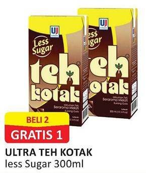 Promo Harga ULTRA Teh Kotak Less Sugar per 2 box 300 ml - Alfamart