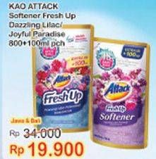 Promo Harga ATTACK Fresh Up Softener Dazzling Lilac, Joyfull Paradise 800 ml - Indomaret
