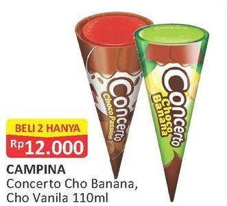 Promo Harga CAMPINA Concerto Choco Banana, Choco Passion per 2 pcs 110 ml - Alfamart