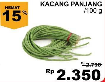 Promo Harga Kacang Panjang Hijau per 100 gr - Giant