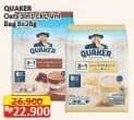 Promo Harga Quaker Oatmeal 3in1 Cokelat, 3in1 Vanilla per 8 pcs 28 gr - Alfamart
