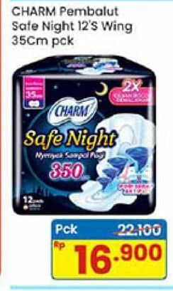 Promo Harga Charm Safe Night Wing 35cm 12 pcs - Indomaret