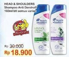 Promo Harga HEAD & SHOULDERS Shampoo All Variants 160 ml - Indomaret