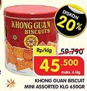 Promo Harga Khong Guan Assorted Biscuit Red Mini 650 gr - Superindo