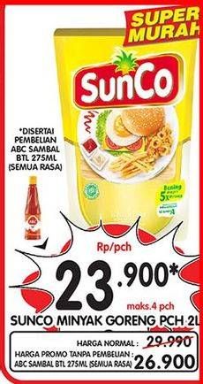 Promo Harga SUNCO Minyak Goreng 2000 ml - Superindo