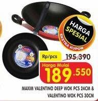 Promo Harga Maxim Valentino Deep Wok 24cm, 30cm  - Superindo