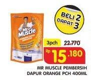 Promo Harga MR MUSCLE Pembersih Dapur Orange per 3 pouch 400 ml - Superindo