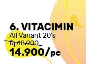 Promo Harga VITACIMIN Vitamin C - 500mg Sweetlets (Tablet Hisap) All Variants 20 pcs - Guardian