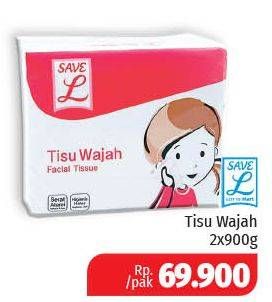 Promo Harga SAVE L Tisu Wajah per 2 pouch 900 gr - Lotte Grosir