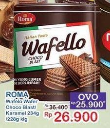 Promo Harga ROMA Wafello Choco Blast, Butter Caramel 228 gr - Indomaret