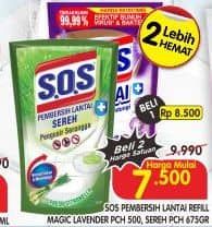 Promo Harga SOS Pembersih Lantai Magic Violet, Sereh 500 ml - Superindo