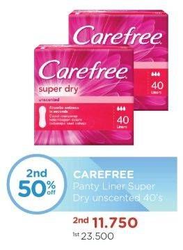 Promo Harga Carefree Super Dry Unscented 40 pcs - Watsons