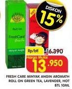 Promo Harga FRESH CARE Minyak Angin Aromatherapy Green Tea, Lavender, Hot Strong 10 ml - Superindo