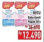 Promo Harga Mitu Baby Wipes Ganti Popok 50 pcs - Hypermart