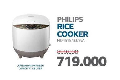 Promo Harga Philips HD4515 Fuzzy Logic Rice Cooker 33  - Electronic City