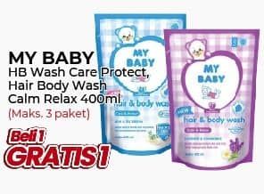 Promo Harga My Baby Hair & Body Wash Care Protect Milk Tea Tree Oil, Sweet Floral 400 ml - Yogya