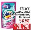 Promo Harga ATTACK Detergent Liquid Hygiene Plus Protection, Plus Softener 800 ml - Hypermart
