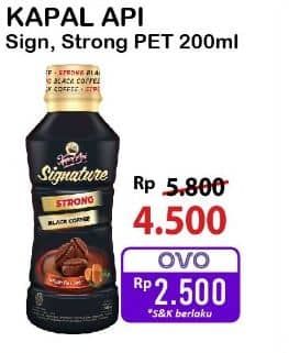 Promo Harga Kapal Api Kopi Signature Drink Original Black Coffee, Strong Black Coffee 200 ml - Alfamart